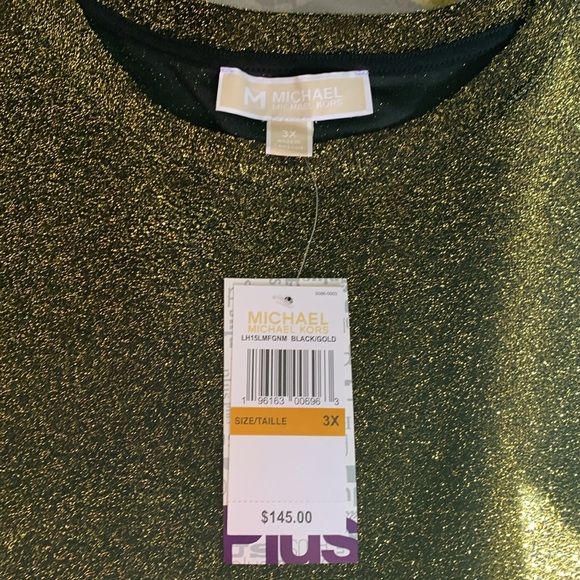 Michael Kors long sleeved dressy blouse in gold and black - brand new - Picture 5 of 6